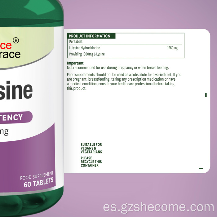 L lisine tabletas soporta beneficios de la función de inmunidad